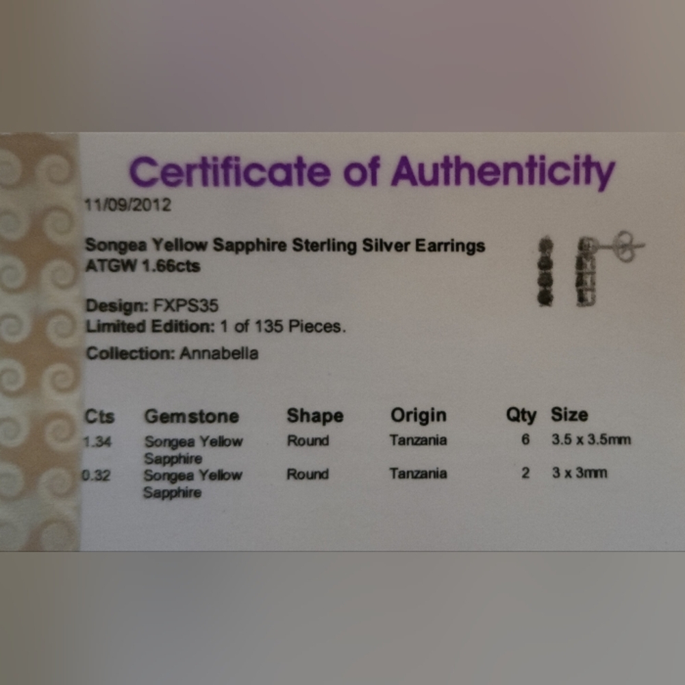 Authentic Tanzania Songea Sapphire Earrings - Picture 5 of 5
